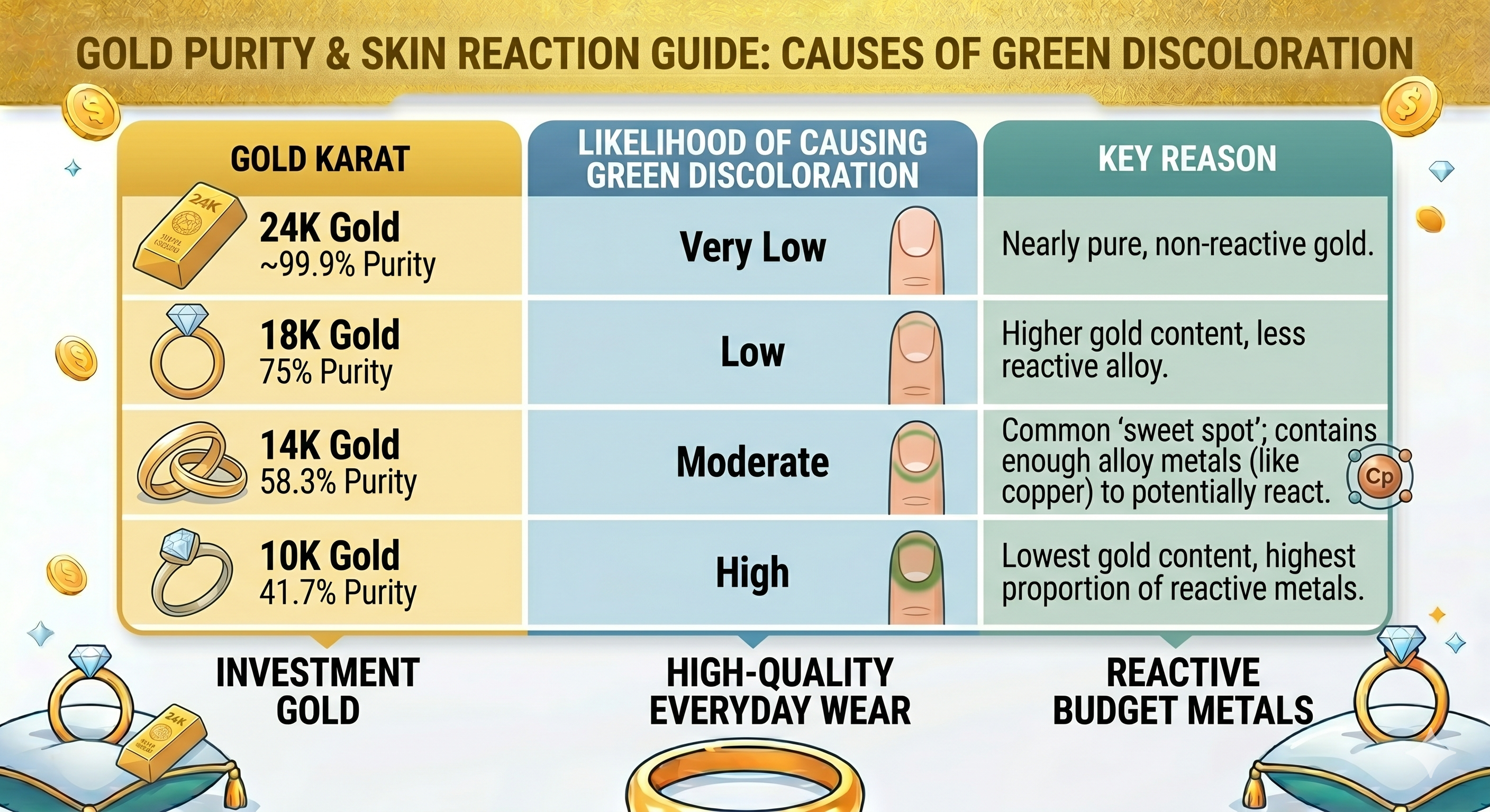 comparison of gold purities